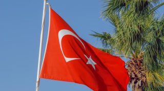 Türk bayrağı. Translation Turkey Flag in the wind