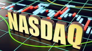 NASDAQ Stock Market Concept with Financial Bar Chart